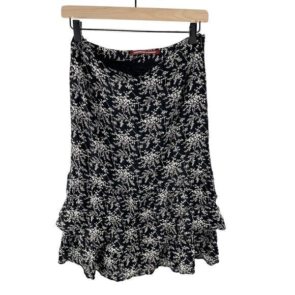 Comptoir Des Cotonniers Dresses & Skirts - Comptoir Des Cotonniers Floral Ruffled Tiered Skirt Black‎ Extra Small